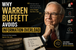 Why Warren Buffett Avoids Information Overload Why Warren Buffett Avoids Information Overload thumbnail featuring focus, deep thinking, and avoiding digital distractions
